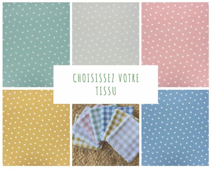 Chouchou coeurs blancs en coton bio, 5 coloris – Image 2