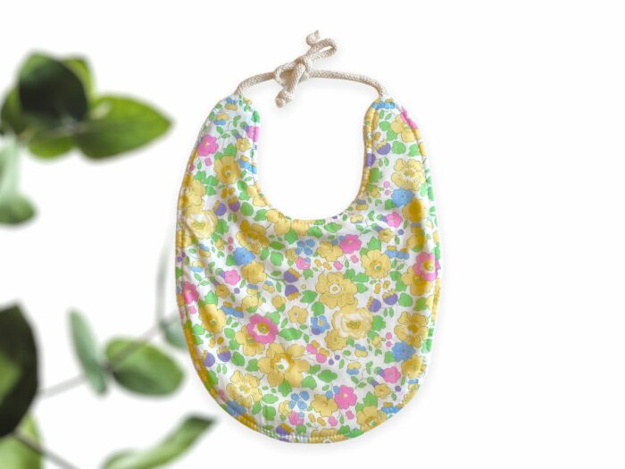 Bavoir en coton bio Liberty Organic Betsy Jaune, 8 coloris
