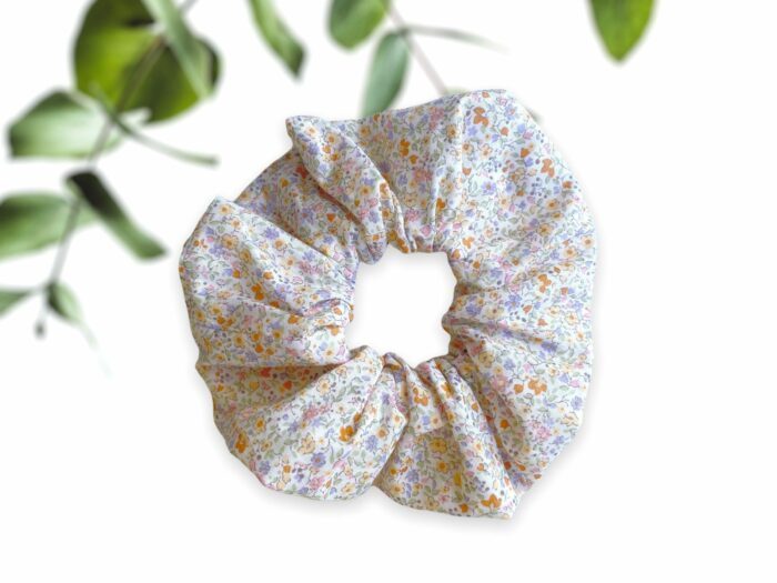 Chouchou fleuri en coton bio Eva