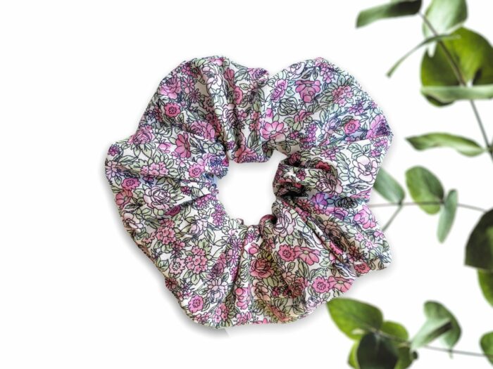 Chouchou fleuri en coton bio Lily