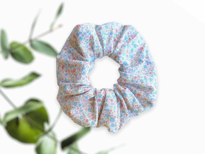 Chouchou fleuri en coton bio Nina