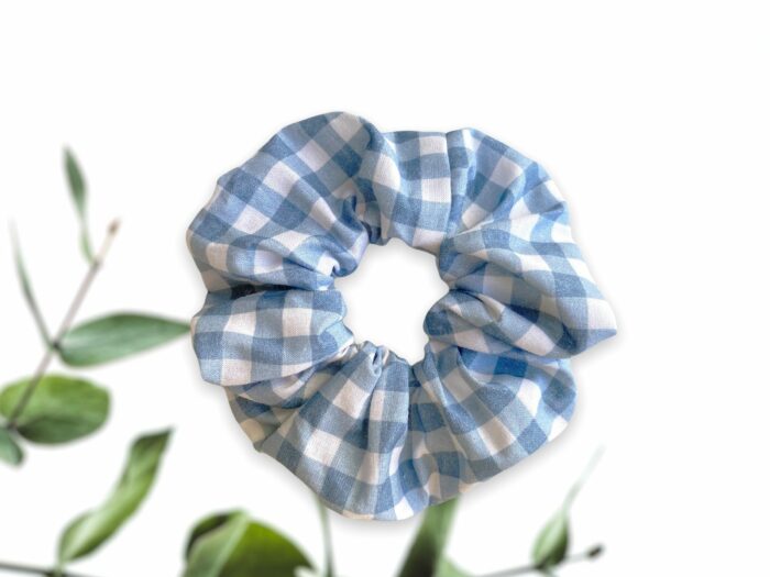 Chouchou en coton bio Vichy Bleu