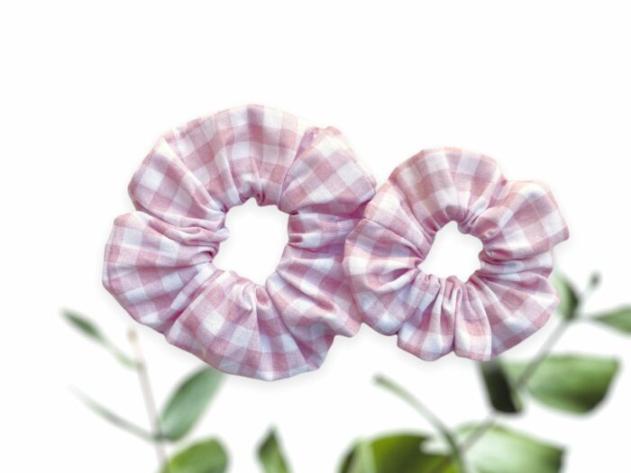 Chouchou enfant en coton bio Vichy Rose, 5 coloris – Image 3