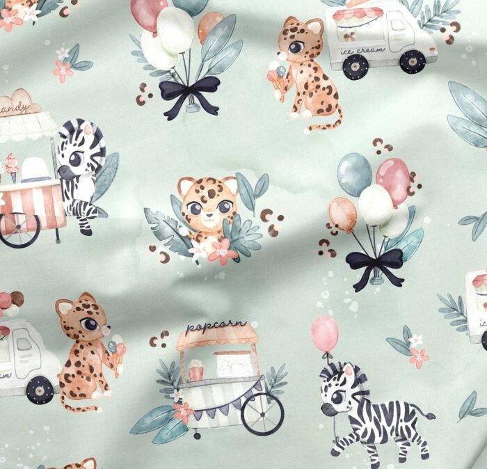 Pochon personnalisé avec broderie prénom Animaux Ice Cream
