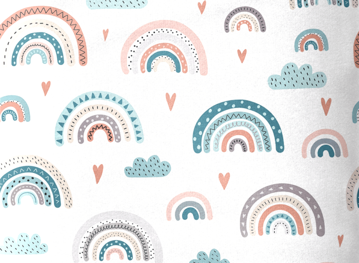 Serviette de table Enfants Arc-en-ciel bleu – Image 4