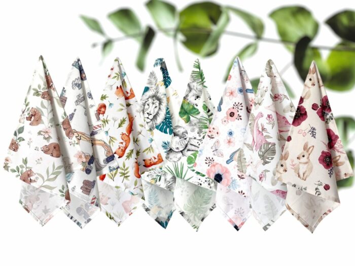 Serviette de table Toucan Fleurs Bleu – Image 3