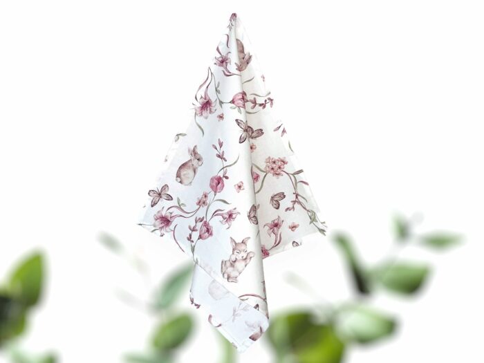 Serviette de table Enfants Lapins et Papillons
