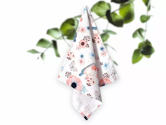 Mouchoir Enfants en coton Oiseaux Fleurs