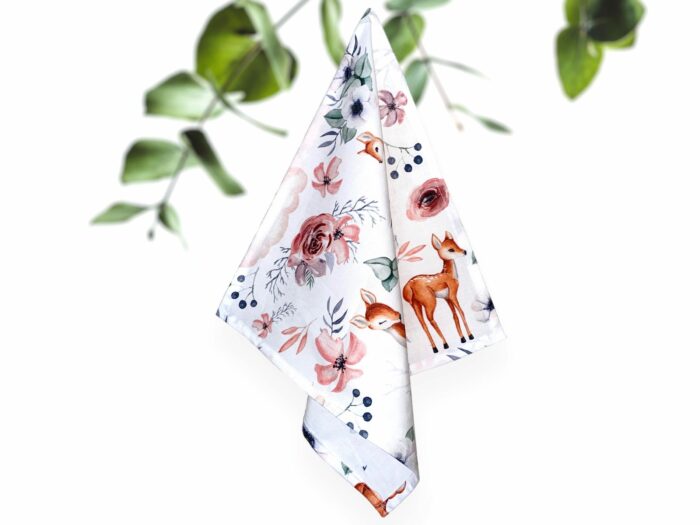Serviette de table Enfants Biche et Fleurs