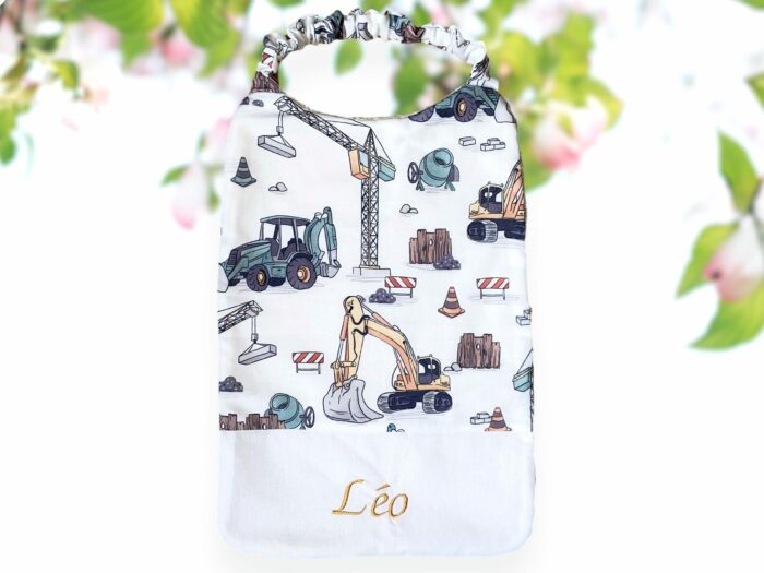 Bavoir maternelle personnalisé brodé prénom, Serviette de Cantine, 50 coloris – Image 6