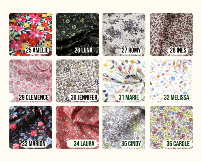 Bavoir maternelle personnalisé brodé prénom, Fleuri, 45 coloris fleuris – Image 5