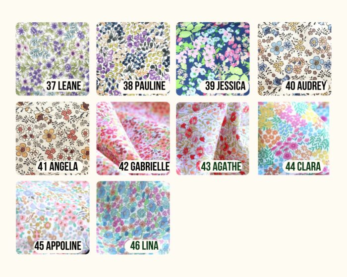 Bavoir maternelle personnalisé brodé prénom, Fleuri, 45 coloris fleuris – Image 6