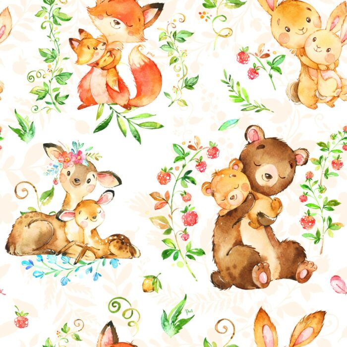 Serviette de table Enfants Animaux Calin – Image 2