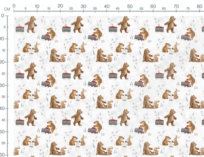 Tissu Imprimé Animaux Pommes, 7 tissus au choix – Image 2