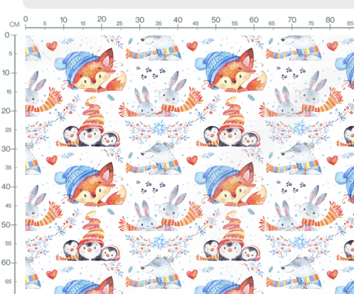 Tissu Imprimé Renard Hiver Blanc, 7 tissus au choix – Image 3