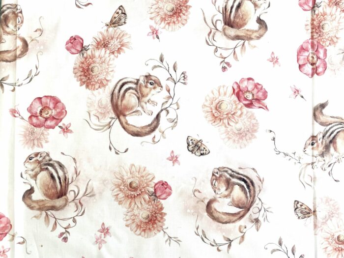 Serviette de table Enfants Ecureuil Fleurs