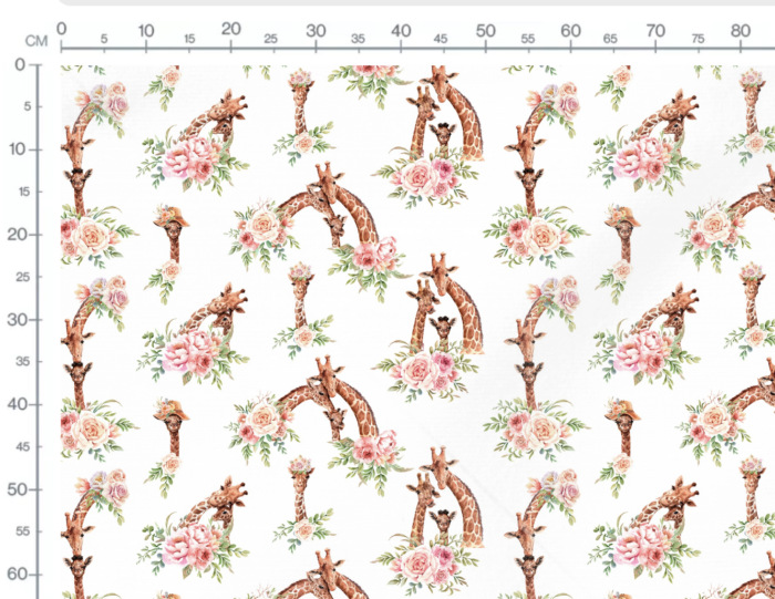 Tissu Imprimé Girafes Roses, 7 tissus au choix – Image 3