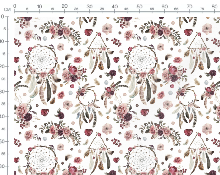 50 cm Tissu Satin de Coton Fleuri Roses Dreamer – Image 2