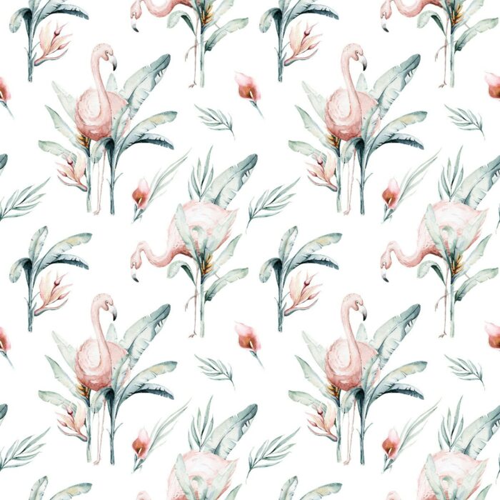 Tissu Imprimé Savane Flamants, 7 tissus au choix