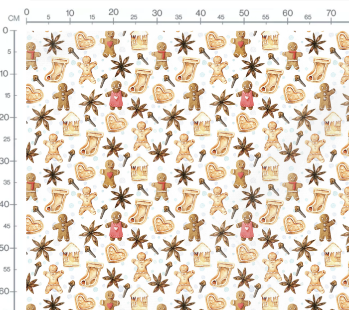 Tissu Imprimé Noel Pain d'Epices, 7 tissus au choix – Image 3