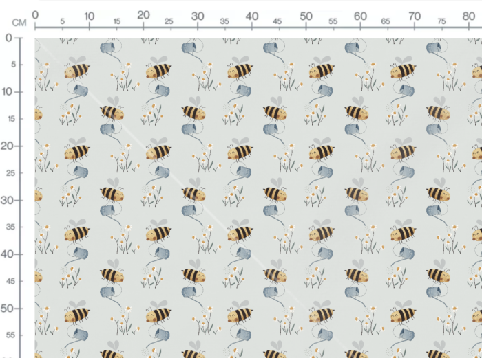 Tissu Imprimé Abeilles Camomille, 7 tissus au choix – Image 2
