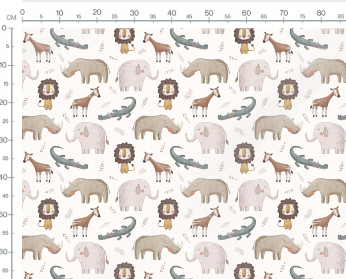 Tissu Imprimé Animaux Afrique Pastel, 7 tissus au choix – Image 3