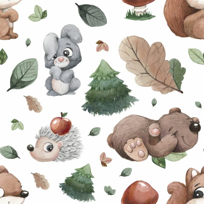 Tissu Imprimé Animaux Automne, 7 tissus au choix
