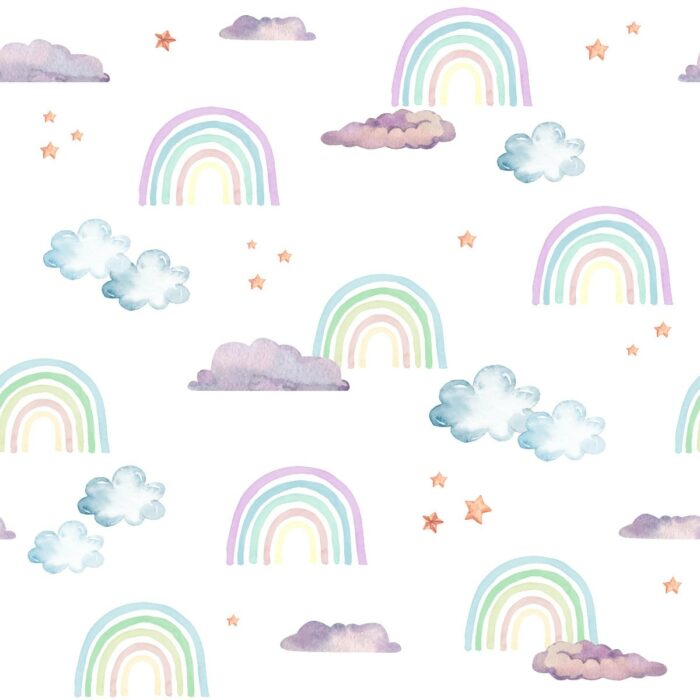 Tissu Imprimé Arc-en-ciel, 7 tissus au choix