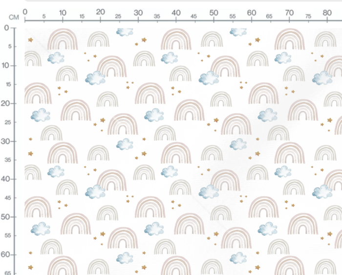 Tissu Imprimé Arc-en-ciel Beige , 7 tissus au choix – Image 3