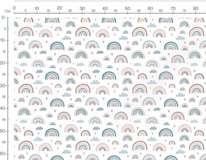 Tissu Imprimé Arc-en-ciel Bleu, 7 tissus au choix – Image 3