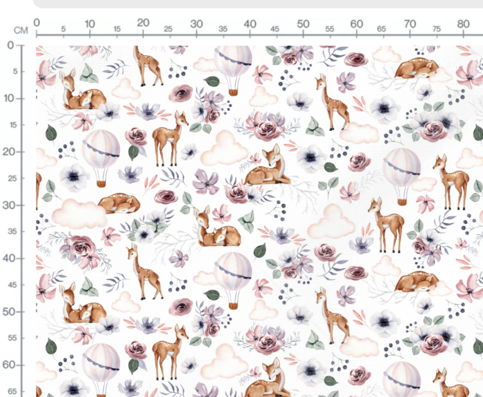 Tissu Imprimé Biche Ballons, 10 tissus au choix – Image 2