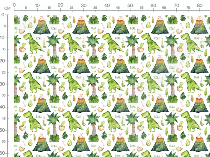 Tissu Imprimé Dinosaure Volcans, 7 tissus au choix – Image 3