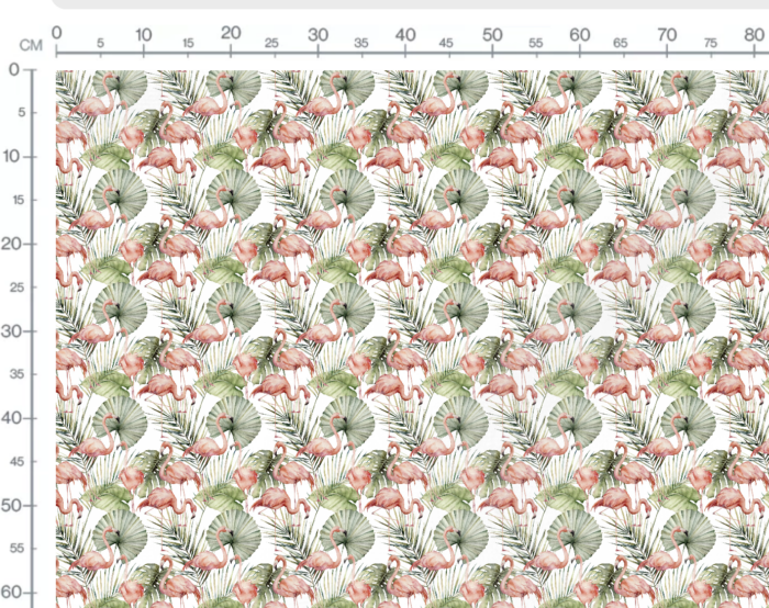 Tissu Imprimé Flamants Feuilles, 7 tissus au choix – Image 3