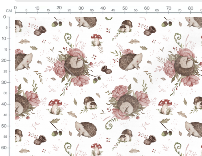 Tissu Imprimé Hérisson Mignon, 10 tissus au choix – Image 2