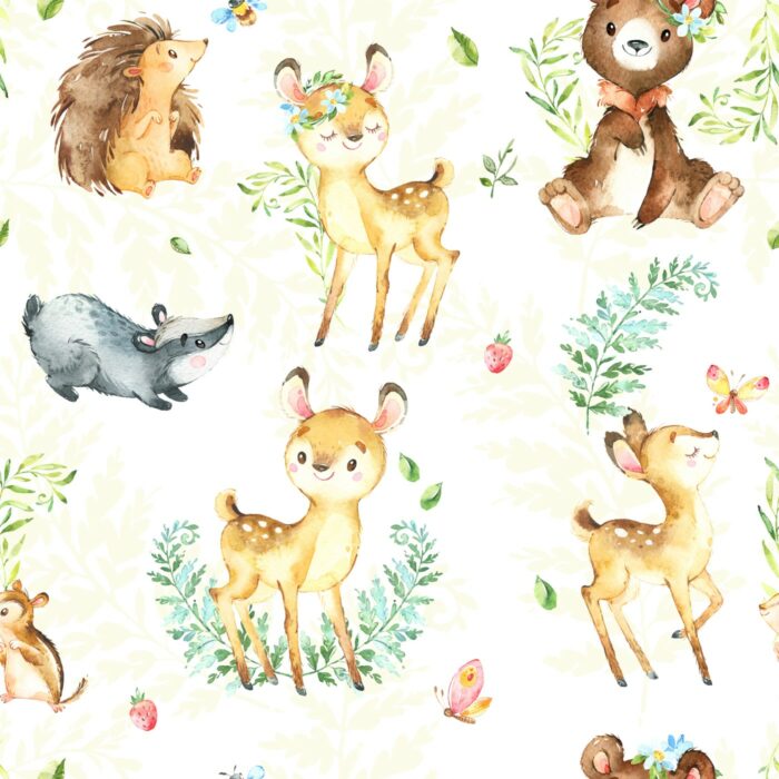 Tissu Imprimé Petite Foret, 10 tissus au choix