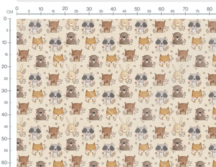 Tissu Imprimé Renard et amis, 10 tissus au choix – Image 2