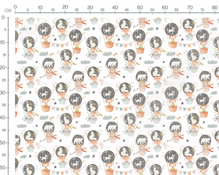 Tissu Imprimé Animaux Ballons Magiques, 7 tissus au choix – Image 3