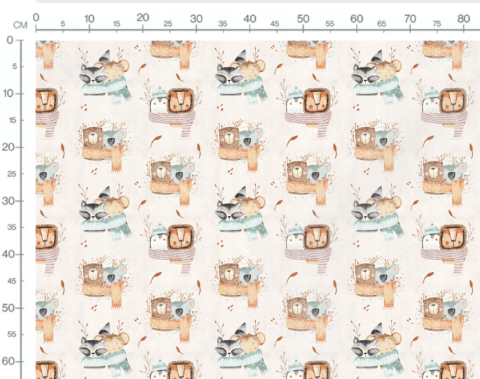 Tissu Imprimé Animaux Calin Automne, 7 tissus au choix – Image 3