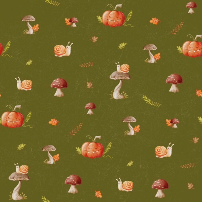 Tissu Imprimé Automne Escargot, 7 tissus au choix