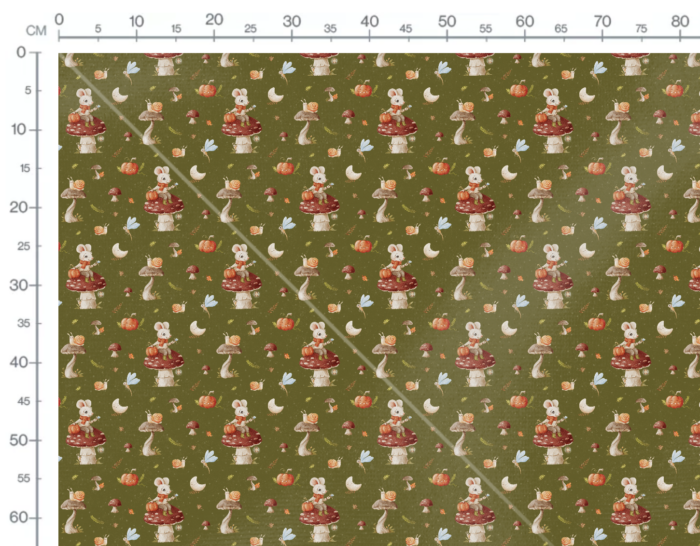 Tissu Imprimé Automne Souris, 10 tissus au choix – Image 2
