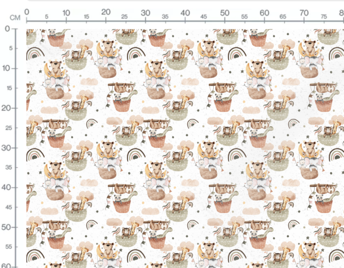 Tissu Imprimé Bébé Animaux Nuages, 7 tissus au choix – Image 3