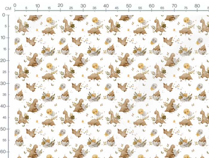 Tissu Imprimé Bébé Dino Anniversaire, 7 tissus au choix – Image 2