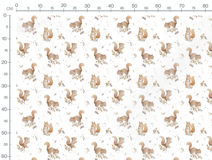 Tissu Imprimé Bébé Écureuil Mignon, 10 tissus au choix – Image 2