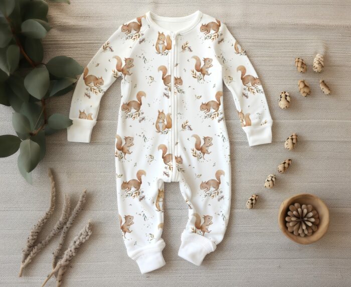 Tissu Imprimé Bébé Écureuil Mignon, 10 tissus au choix – Image 3
