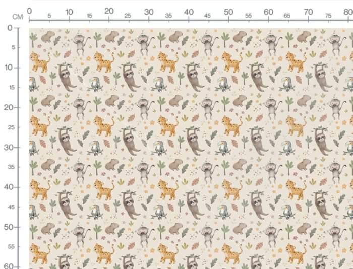 Tissu Imprimé Bébé Jungle Adorable, 10 tissus au choix – Image 3