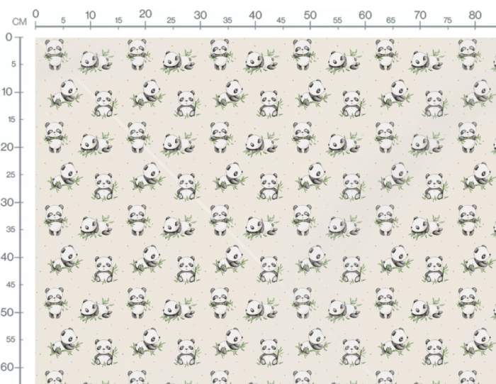 Tissu Imprimé Bébé Panda Bambou, 7 tissus au choix – Image 2