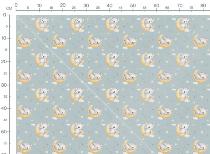 Tissu Imprimé Bébé Koala Lune, 7 tissus au choix – Image 2