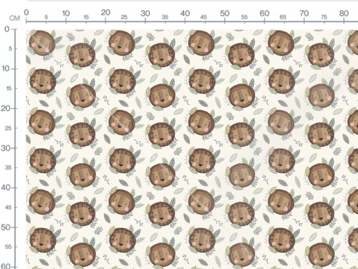 Tissu Imprimé Safari Lion Mignon, 7 tissus au choix – Image 2
