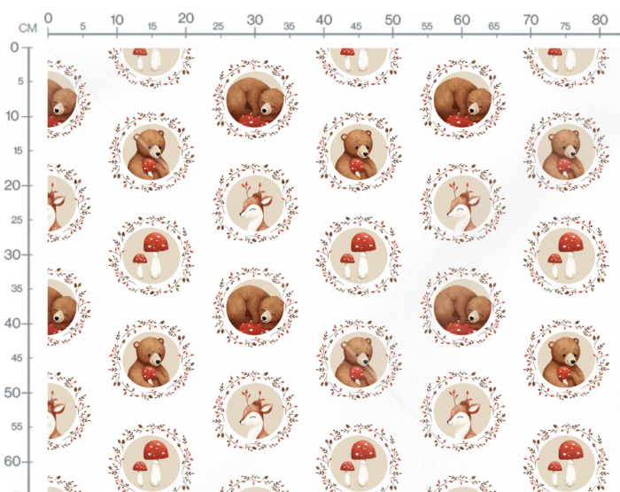 Tissu Imprimé Bébé Ourson Automne, 7 tissus au choix – Image 3