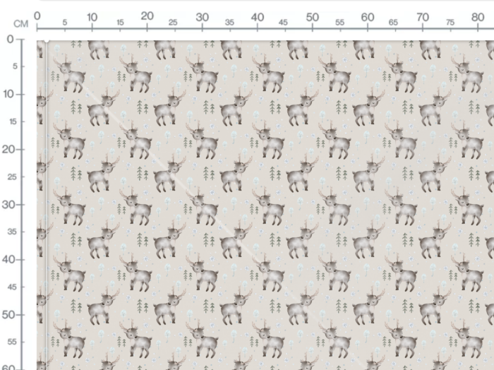Tissu Imprimé Bébé Renne Hiver, 7 tissus au choix – Image 3